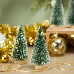 img 3 attached to 🎄 Tabletop Christmas Tree Mini 12-Pack - Xmas Home Decorations, 4.25 x 2 Inches