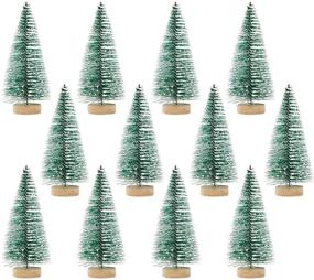 img 4 attached to 🎄 Tabletop Christmas Tree Mini 12-Pack - Xmas Home Decorations, 4.25 x 2 Inches