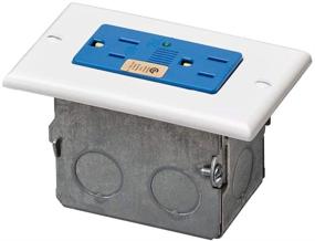 img 1 attached to Premium Leviton 47605-ACS J-Box Surge Protective Kit 🔌 for Single AC Power Module - Sleek White/Blue Design