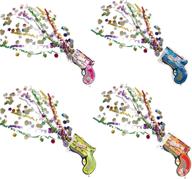 allinthree party confetti poppers - set of 12, mixed designs - ideal for birthday, wedding, graduation, christmas & more - easy to use & clean logo
