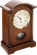 🕰️ elegant bulova dalton chiming pendulum table clock - walnut finish with gold-tone accents logo