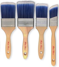 img 4 attached to Bates Paint Brushes - 4 Pack: Professional Wood Handle Set for Wall, Trim, and Sash Painting