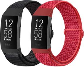 img 4 attached to AVOD Nylon Watch Bands Compatible With Fitbit Charge 4/Charge 3/SE