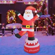 🎅 5ft led-lighted santa inflatable: perfect yard party décor for xmas, indoor & outdoor logo