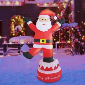 img 4 attached to 🎅 5ft LED-Lighted Santa Inflatable: Perfect Yard Party Décor for Xmas, Indoor & Outdoor