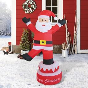 img 3 attached to 🎅 5ft LED-Lighted Santa Inflatable: Perfect Yard Party Décor for Xmas, Indoor & Outdoor