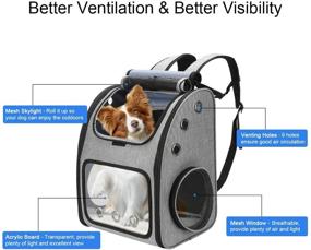 img 2 attached to 🐾 COVONO Expandable Pet Carrier Backpack: Ultra-Ventilated, Airline Approved for Cats, Dogs, and Small Animals - Perfect for Traveling, Hiking, Camping