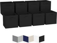 📦 13x13 large storage cubes (set of 8) - black fabric bins with dual handles for home and office organization - foldable cube baskets for shelf and closet storage - convenient closet organizers and storage box logo