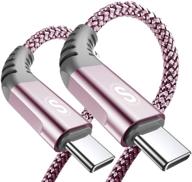 🔌 свегард usb-кабель типа c 3,1a быстрой зарядки [2 штуки, 3,3 фута + 3,3 фута], оплетенный нейлоном зарядный кабель usb-a to usb-c для samsung galaxy s21 s20 s10 s9 s8 plus, note 20 10 9 8 7, a71 a51 a32, lg, moto, ps5 - розовый логотип