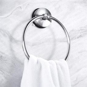 img 1 attached to 🧺 Effortless Bathroom & Kitchen Organization: Yohom Stainless Steel Vacuum Suction Cup Towel Ring Holder