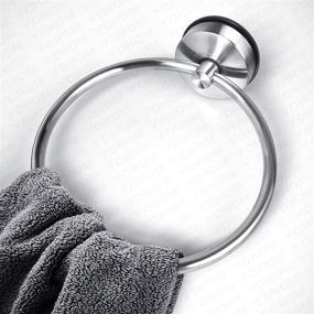 img 2 attached to 🧺 Effortless Bathroom & Kitchen Organization: Yohom Stainless Steel Vacuum Suction Cup Towel Ring Holder