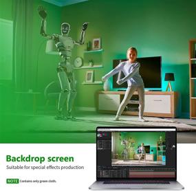 img 1 attached to Улучшите свою фото-, видео- и игровую студию с зеленым хромакей-муслиновым фоновым экраном размером 10x20 футов от Neewer.