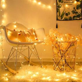 img 1 attached to JMEXSUSS 33ft 100 LED Warm White Christmas Lights - Indoor/Outdoor Waterproof Twinkle 🎄 Fairy String Lights for Christmas Wedding Party Decoration - Clear Wire Plug-in Tree Lights