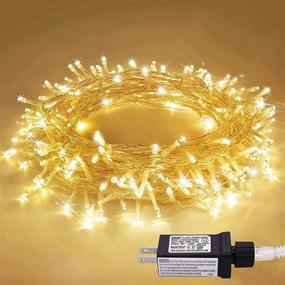 img 4 attached to JMEXSUSS 33ft 100 LED Warm White Christmas Lights - Indoor/Outdoor Waterproof Twinkle 🎄 Fairy String Lights for Christmas Wedding Party Decoration - Clear Wire Plug-in Tree Lights