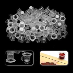 img 3 attached to 🖌️ Tattoo Ink Cups, ATOMUS 300pcs Mixed Small Medium Large Plastic Tattoo Microblading Ink Caps Pigment Cups Holder