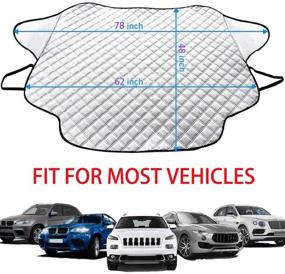 img 1 attached to ❄️ Windshield Snow Cover for Ice and Snow with 4 Layers Material, Winter Windshield Cover. Fits Most Vehicles, Size: 62" x 48