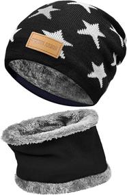 img 4 attached to 🎩 Warm Knit Beanie Hat Scarf Set for Men and Women - 2-Piece Winter Thick Knit Skull Cap