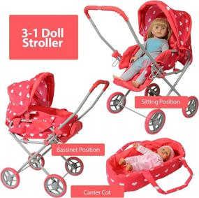 img 1 attached to 👶 Travel Bassinet Stroller: Printed Doll