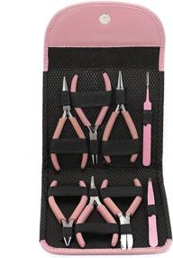 img 1 attached to 🌈 The Beadsmith Fashion Color Pliers Set: 8 Slimline Tools + Matching Bubblegum Clutch - Jewelry Making Kit for Necklaces, Bracelets, Earrings & More!