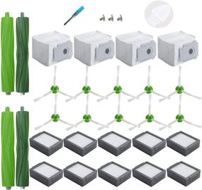 img 4 attached to 🧹 LOVECO Replacement Accessories Kit: 4 Dirty Disposal Bags, 10 Filters, 10 Sweeping Brushes, 2 Rubber Brushes - Compatible for iRobot Roomba i Series i7+, i6+, i3+, i4+, i8 Plus (7550, 6550, 3550, 4552, 8550)