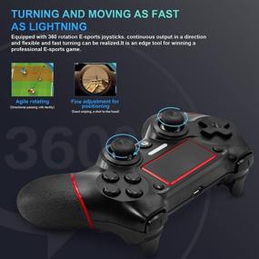 img 2 attached to 🎮 Black Red PS4 Wireless Controller - DualShock 4 C200 Gamepad with Touch Panel, Dual Vibration, and Remote Control Joystick for Playstation 4 Gaming Console