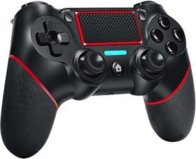 img 3 attached to 🎮 Black Red PS4 Wireless Controller - DualShock 4 C200 Gamepad with Touch Panel, Dual Vibration, and Remote Control Joystick for Playstation 4 Gaming Console