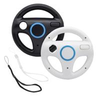 enhance your mario kart experience with azfunn white black racing wheel and remote controller accessories логотип