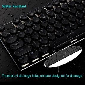 img 1 attached to HUO JI E-Yooso Z-88 Retro Mechanical Gaming Keyboard, RGB Backlit, Blue Switch - Tactile & Clicky, Typewriter Style, Water Resistant, 104 Keys Anti-Ghosting for Mac PC, Black