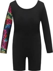 img 3 attached to Gymnastics Leotards Sparkle Leopard Biketard