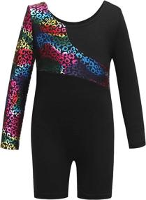 img 4 attached to Gymnastics Leotards Sparkle Leopard Biketard