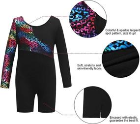 img 1 attached to Gymnastics Leotards Sparkle Leopard Biketard