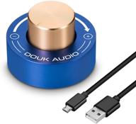 lossless volume control adjustable usb audio switch 🔊 for pcs - mini speaker with vol knob (blue) logo