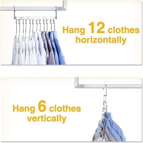 img 1 attached to 👕 Pretigo Space Saving Hangers: Magic Cascading Metal Clothes Organizer (10 Pack) - Sturdy Steel Space Saver for Heavy Garments