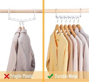 img 2 attached to 👕 Pretigo Space Saving Hangers: Magic Cascading Metal Clothes Organizer (10 Pack) - Sturdy Steel Space Saver for Heavy Garments