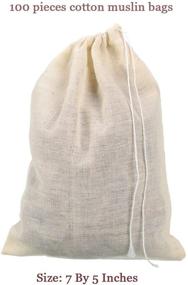 img 2 attached to 100-Piece Pangda Drawstring Bags: Muslin Bags for Party Favors & Home Supplies, 5x7 Inches - Premium Quality