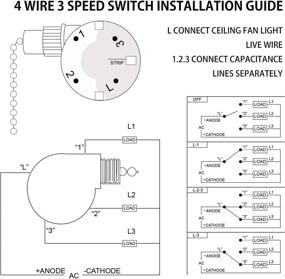 img 2 attached to 🔘 Bronze Ceiling Fan Light Pull Chain Switch - ON-OFF & 3 Speed Control - With 20inch Pull Chain Extension and Classic Beaded Ball Light Bulb - 2 Wire and 4 Wire Options - High-Quality Onite Product