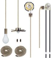 🔘 bronze ceiling fan light pull chain switch - on-off & 3 speed control - with 20inch pull chain extension and classic beaded ball light bulb - 2 wire and 4 wire options - high-quality onite product логотип