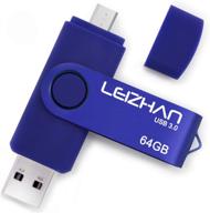 64 гб синяя usb 3.0 otg флеш-накопитель - leizhan микро usb флеш-накопитель для samsung galaxy s4 s5 s6 s7 htc nokia moto huawei логотип