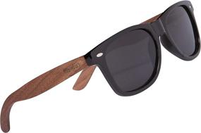 img 4 attached to 🕶️ Stylish WOODIES Polarized Walnut Wood Sunglasses for Kids with Black Polarized Lenses - 100% UVA/UVB Ray Protection