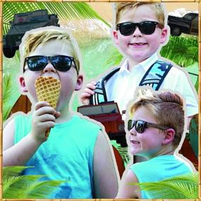 img 1 attached to 🕶️ Stylish WOODIES Polarized Walnut Wood Sunglasses for Kids with Black Polarized Lenses - 100% UVA/UVB Ray Protection