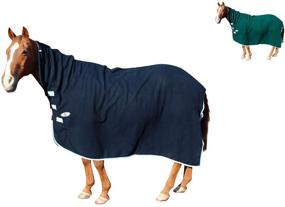 img 4 attached to 🐴 Derby Originals All Season Fleece Cooler for Horses - Sheet, Blanket Liner, and Neck Cover