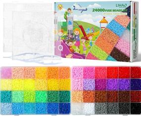 img 4 attached to 🧩 LIHAO 24000 x Fuse Beads Kit: 48 Colors, Mini 2.6mm, Iron-on Fused Beads - Perfect Supplies for Artists and Kid's Birthday Gift