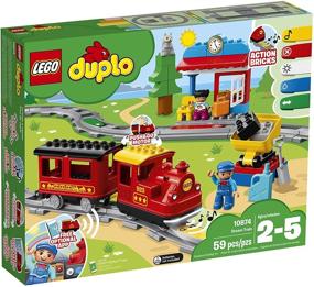 img 1 attached to LEGO DUPLO Steam Train 10874 Remote-Control Building Blocks Set 🚂 - Fun & Educational Birthday Gift for Toddlers - 59 Pieces