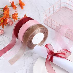 img 3 attached to 6 Rolls Sheer Chiffon Ribbon Organza Satin Ribbon 1.5 Inch × 300 Yards – Transparent Gift Wrapping Ribbons for Wedding, Christmas Party, Wreath Decor & More