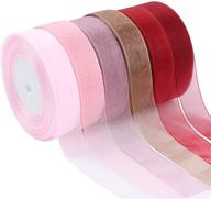 6 rolls sheer chiffon ribbon organza satin ribbon 1.5 inch × 300 yards – transparent gift wrapping ribbons for wedding, christmas party, wreath decor & more logo