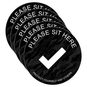 img 3 attached to 🪑 Sticky Brand Sit Here Sign Sticker: Ensure Social Distancing with Office Chair Signs