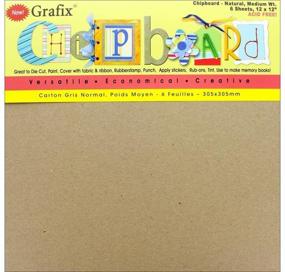 img 1 attached to 📦 Grafix Medium Weight 12 x 12" Natural Chipboard Sheets, Pack of 6 - Acid-Free Crafting Supplies for 3D Embellishments in Papercrafts, Cards, Mixed Media & Home Decor