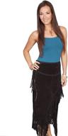 👗 scully womens asymmetrical fringe leather skirt: stylish women's clothing with flair logo