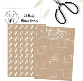img 2 attached to 🎲 25 Rustic Kraft Bingo Game Cards for Baby Shower, with 25 Pack of Baby Feet Game Chips - Funny Baby Party Ideas and Supplies for Girl or Boy!