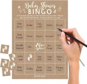 img 3 attached to 🎲 25 Rustic Kraft Bingo Game Cards for Baby Shower, with 25 Pack of Baby Feet Game Chips - Funny Baby Party Ideas and Supplies for Girl or Boy!